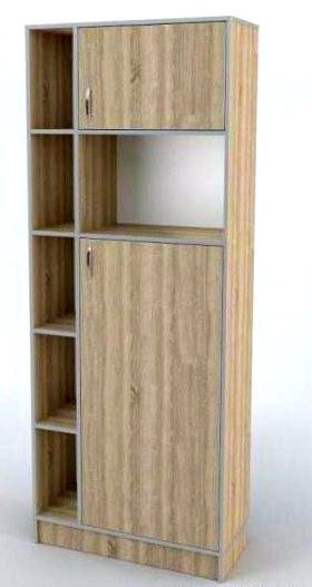 Шафа книжкова напівзакрита, ЛДСП, 1250х350х1750мм (БІГУН)